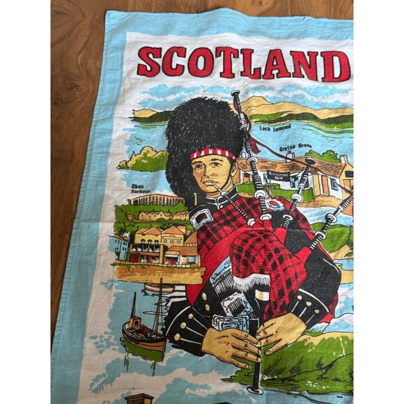 Vintage 1988 Thistle Products Scotland Tea Towel 100% Cotton Scottish Piper - Picture 4 of 6